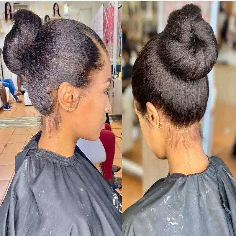 Yaki 360 Human Hair Lace Frontal Wigs Kinky Straight Lace Front Human Hair Wigs Lace Frontal Glueless Wig For Blace Women