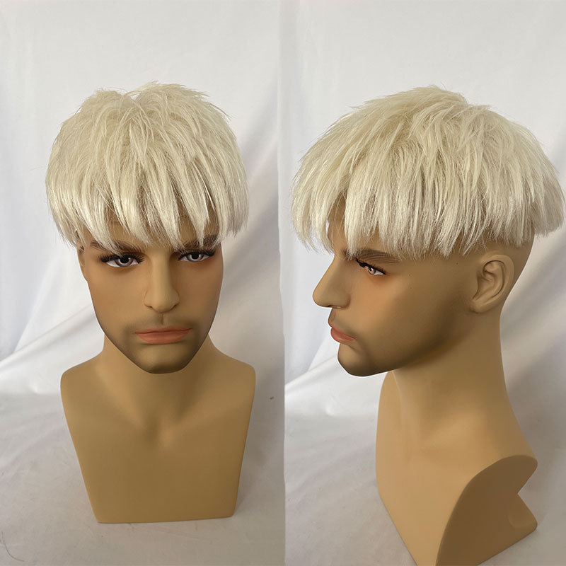 Cut Style Toupee For Men Human Hair Men Wigs 8X10 Lace With PU Toupee Blonde Color613 Replacement System Hair Pieces Men Toupee