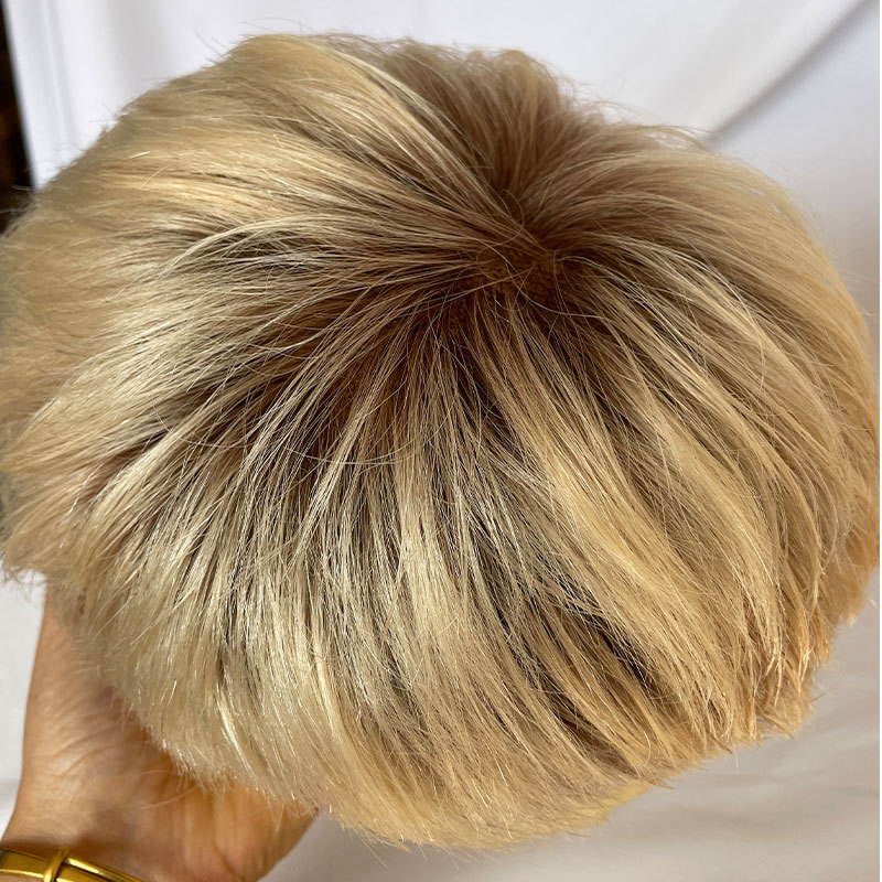 Voloria 100% Human Hair Men's Toupee Cut Hair Style French Lace With PU Around Base Men's Wig Hairpiece 1B Color 8x10inch
