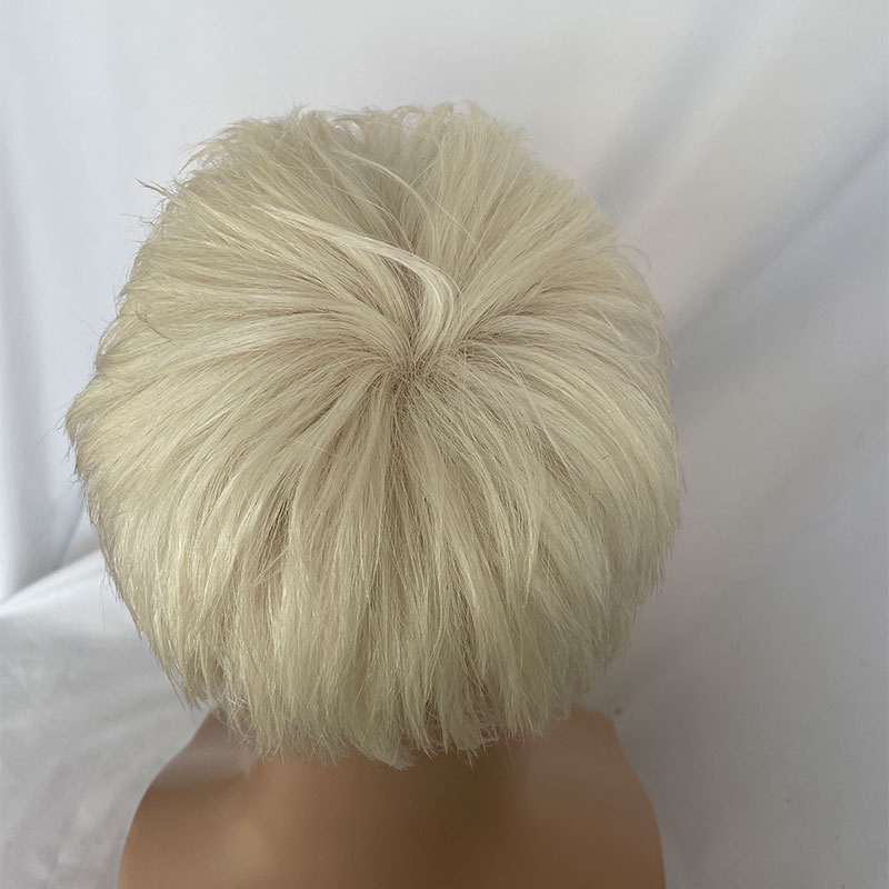 Voloria 100% Human Hair Men's Toupee Cut Hair Style French Lace With PU Around Base Men's Wig Hairpiece 1B Color 8x10inch