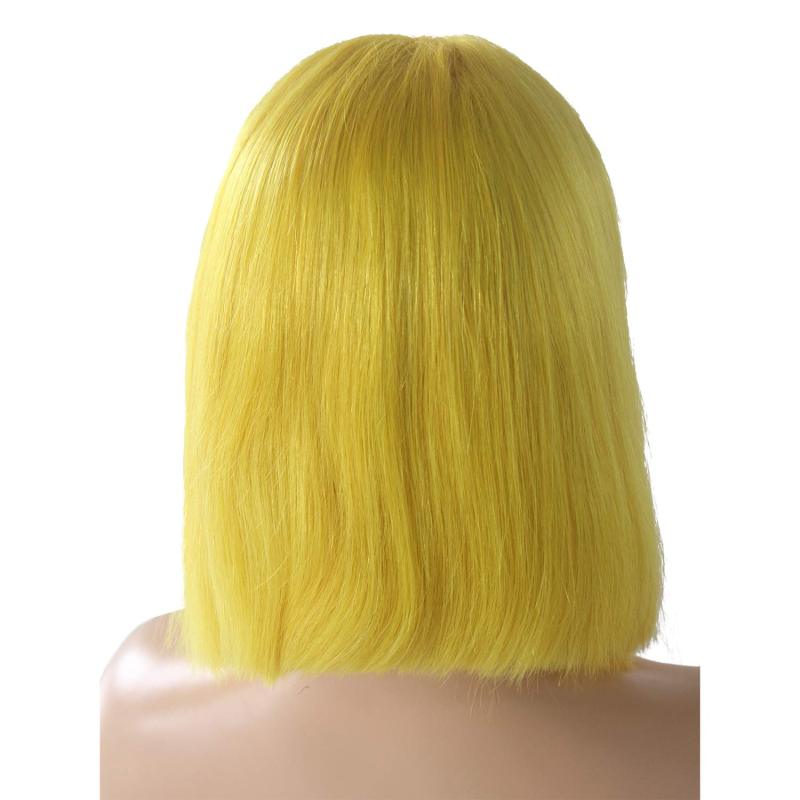 Short Bob Wigs Human Hair Pre Plucked Natural Hairline 13×4 Frontal Pink Swiss Lace Silky Straight Bob Colored Hair Wigs 180% Density Brazilian Lace Front Wigs For Women