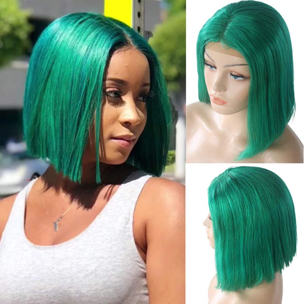 Orange Ginger Human Hair Straight Wigs BOB Wig 13x4 Lace Front Human Hair Wigs Transparent Lace Wig For Black Women Brazilian Remy Hair 180% Density