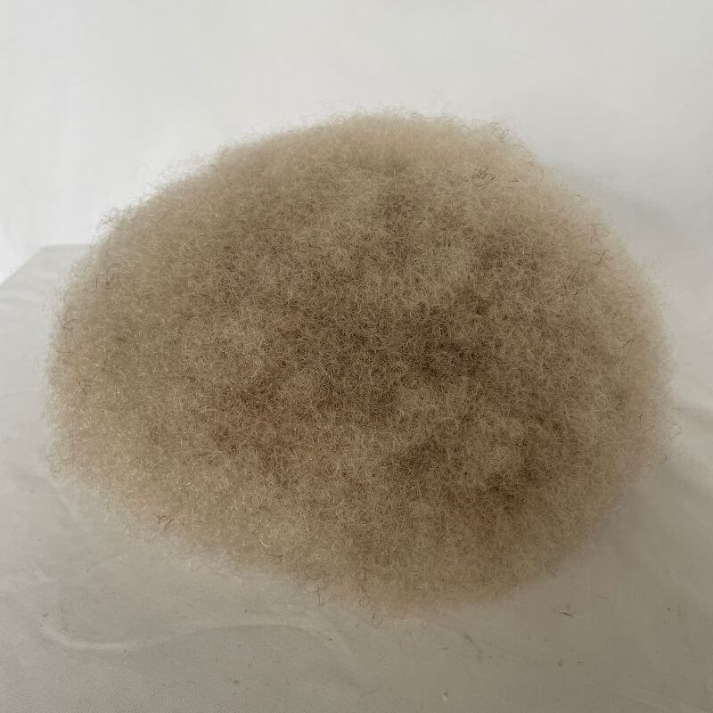 Afro 4MM 6MM Wave Hair Toupee Unit Black Mens Curly Toupee 100% Human Hair African American Replacement System Full Lace Toupee
