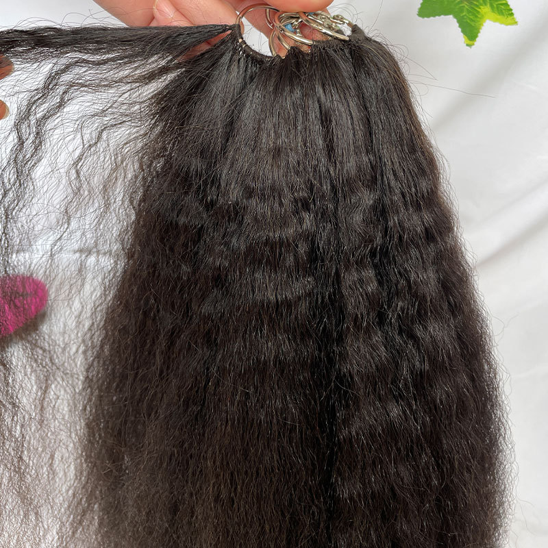 Long Hair Extension 18-24Inch 200pc/Lot Feather Hair Extension 100% Remy Human Hair Extensions Feather Wig Kinky Straight Hair Natural Color