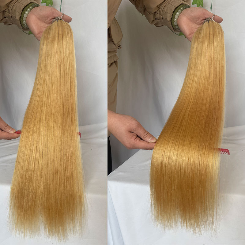 Blonde Colored 100% Human Hair Feathers For Hair Extensions 200pcs/Lot 18-24inch Straight Long Feather Hair Extension For Women