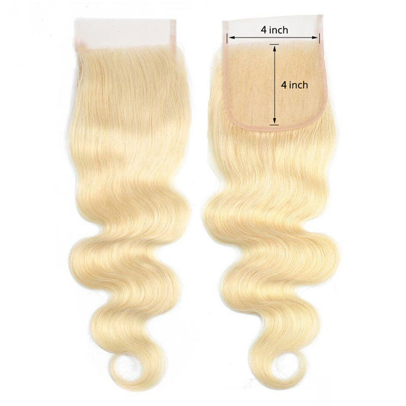 Body Wave Human Hair 4×4 Lace Closure 100% Human Hair Straight Closure Pre Plucked 613 Blonde Brazilian Remy Hair Lace Closure For Women