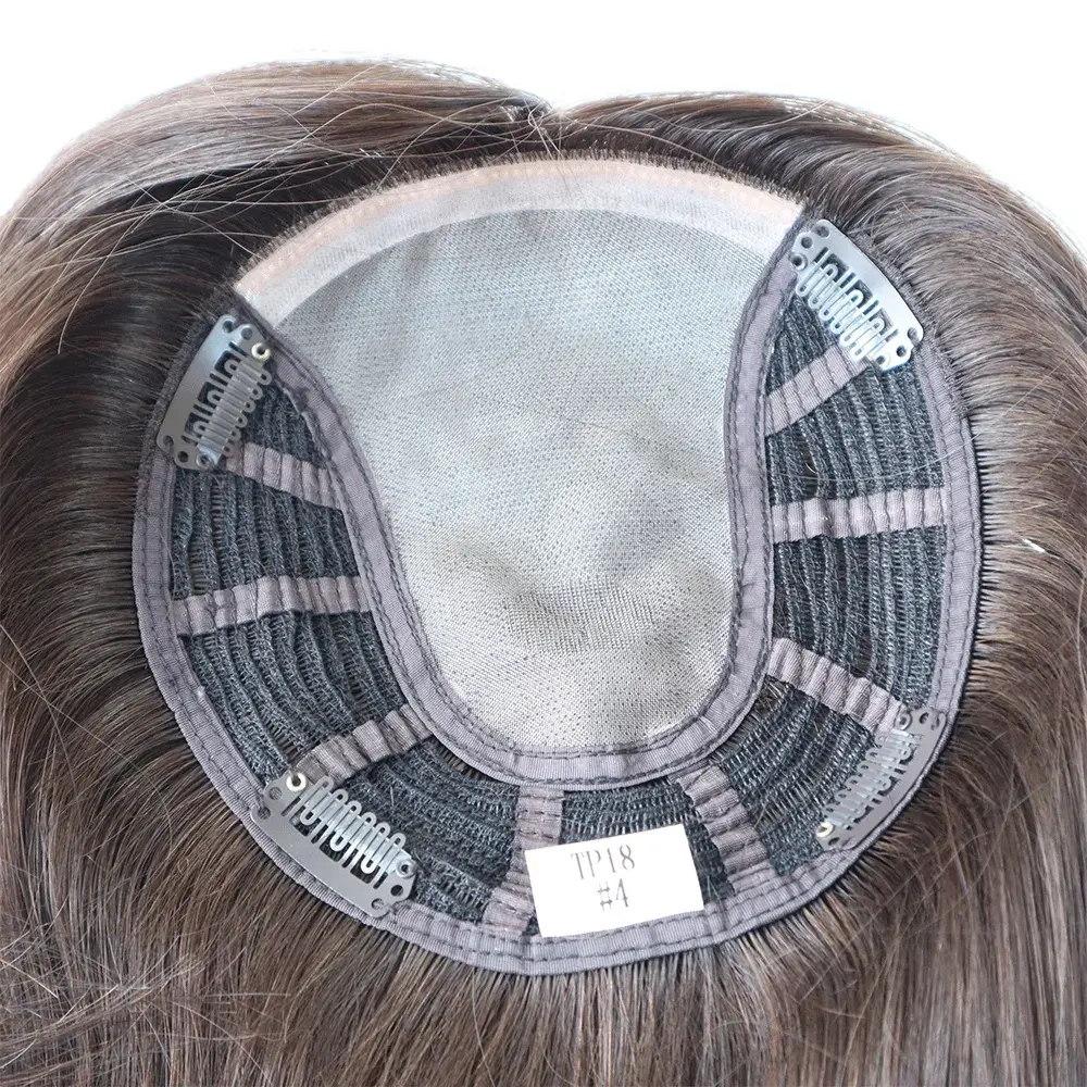 HQ Fine MONO Human Hair Chinese Cuticle Remy Hair Topper Durable Mesh Extensions