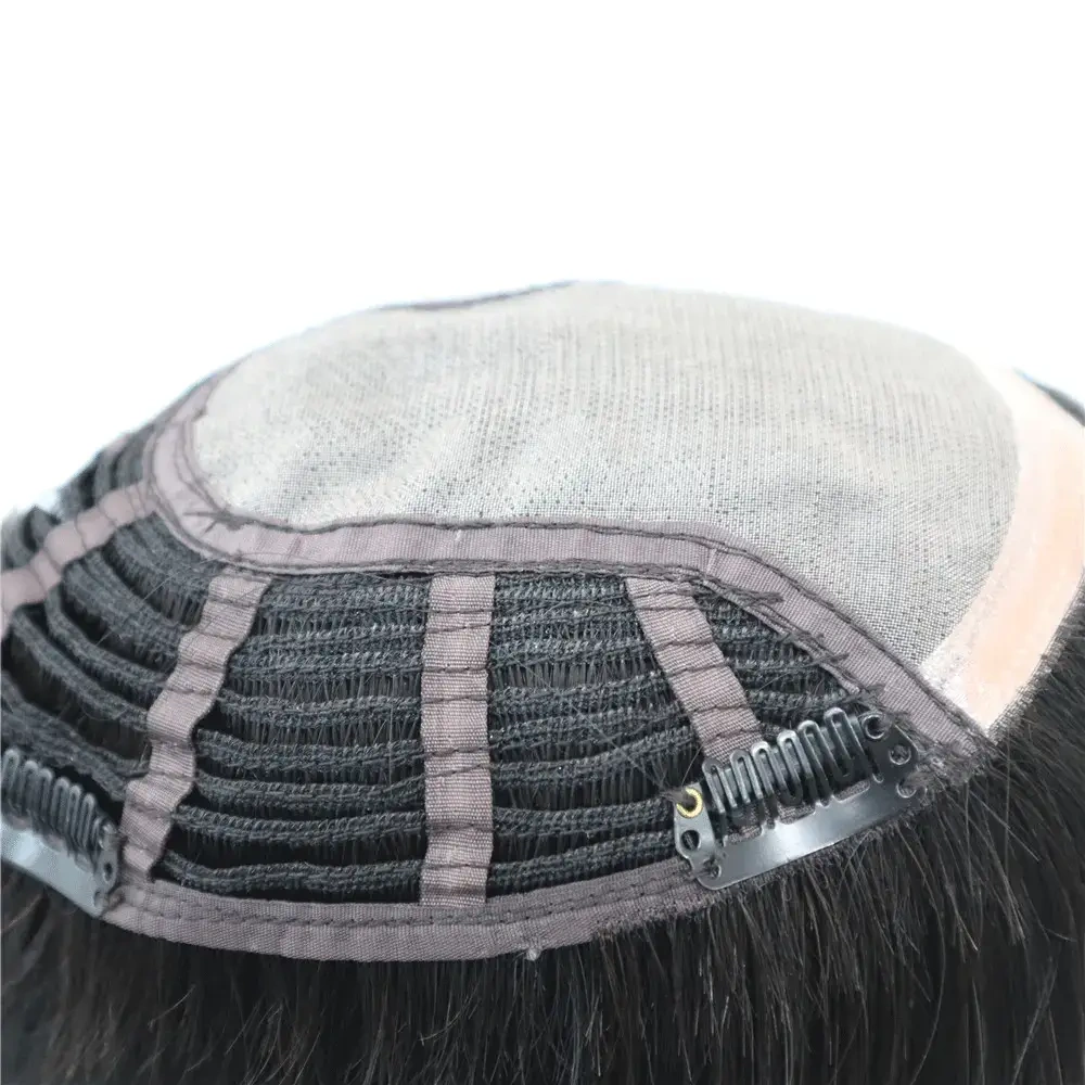 HQ Fine MONO Human Hair Chinese Cuticle Remy Hair Topper Durable Mesh Extensions