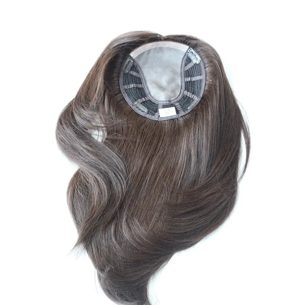 HQ Fine MONO Human Hair Chinese Cuticle Remy Hair Topper Durable Mesh Extensions