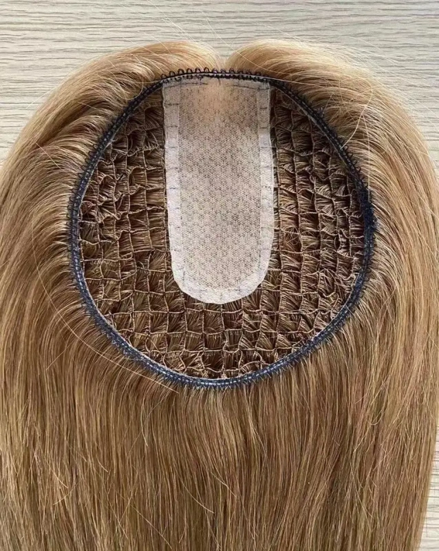 Fishnet Topper for Women Hair Loss Silk Top Topper For Thinning Hair Human Hair Toupee for Women