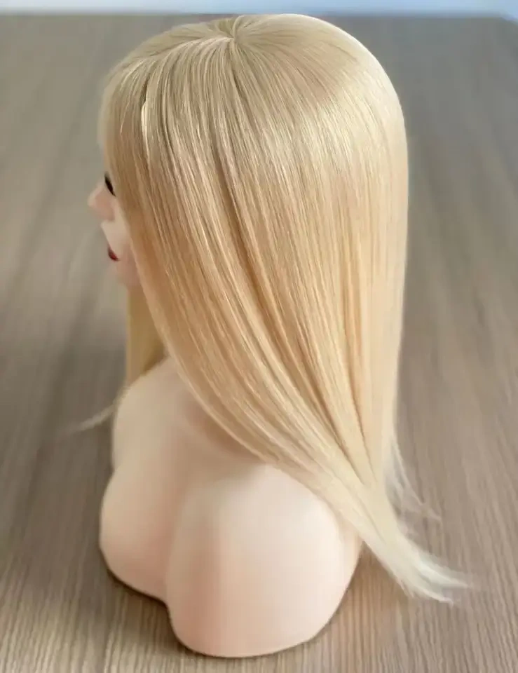 Fishnet Topper for Women Hair Loss Silk Top Topper For Thinning Hair Human Hair Toupee for Women