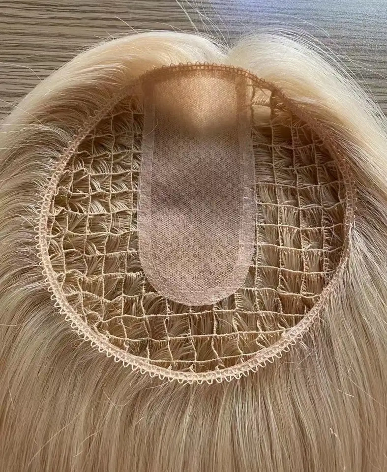 Fishnet Topper for Women Hair Loss Silk Top Topper For Thinning Hair Human Hair Toupee for Women