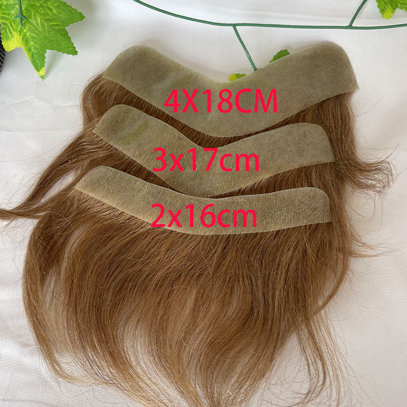 Men Frontal Hairline Toupee 100% Human Hair Skin PU Man Hairpieces Topper For Natural Hairline Replaceme #2 Dark Brown Color Toupee For Men Replacement System V Frontal Toupee 4x18CM
