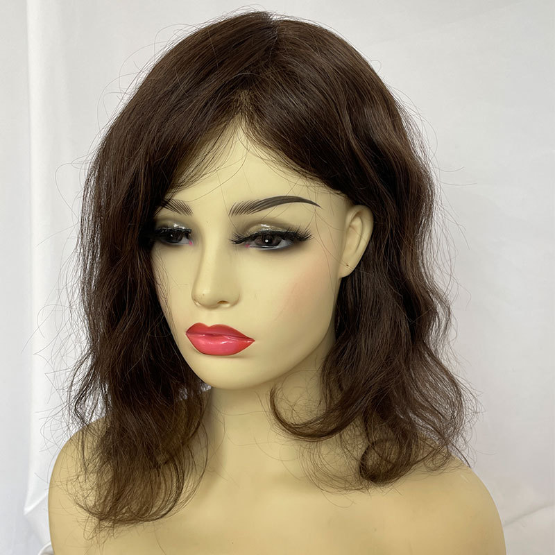12inch Long Hair Wigs For Women Real Virgin Human Hair Thin Skin Full PU Hair Pieces For Women 10X8 Blonde Color 613 Toupee For Women and Men