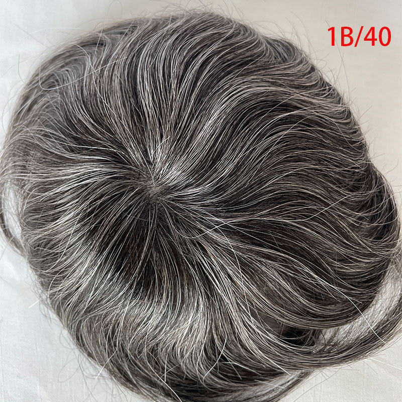 Thin Skin PU Bald Spot Hair Patches Toupee For Men 8CM X 8CM V-Looped Hair Piece Glue On Hair Replacement System For Bald Spot Transparent Skin Toupee Patch European Remy Hairpieces For Bald Spots
