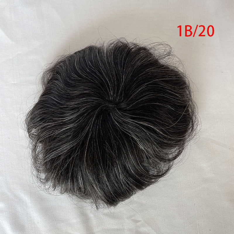 Thin Skin PU Bald Spot Hair Patches Toupee For Men 8CM X 8CM V-Looped Hair Piece Glue On Hair Replacement System For Bald Spot Transparent Skin Toupee Patch European Remy Hairpieces For Bald Spots