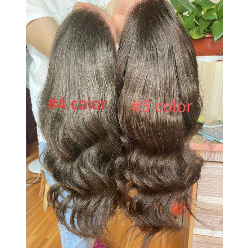 12 Inch #4 Color Medium Brown Long Hair Men's Toupee 100% Remy Human Hair Toupee Replacement Systems For Men Wigs 10"x8" Base Size Natural Wave
