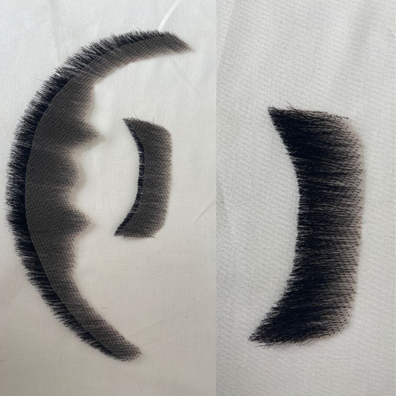 Voloria Real Human Hair Face Beard Mustache For American Black Men Fake Beard Swiss Lace Real Handmade Light Beard For Men Invisible Beards