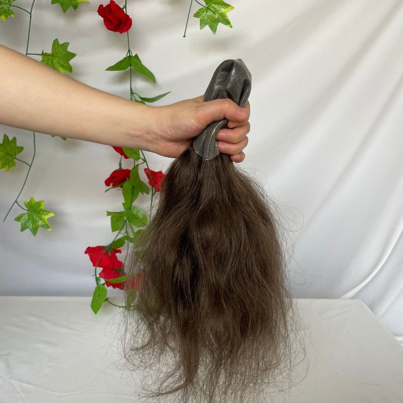 12 Inch Long Toupee for Man  European Remy Human Hair Light Brown V-loop Super Skin Base Full PU Human Hair System for Man Hair Wig Natural Toupee #4 Brown Color Hair Replacement Systems 8X10inch