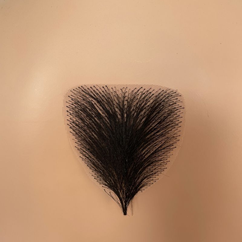 Invisible Realistic Natural Fake Private Hair  Temprature  Synthetic Fiber Body Hair Armpit Hair Chest Hair Fake Mustache for Men and Women