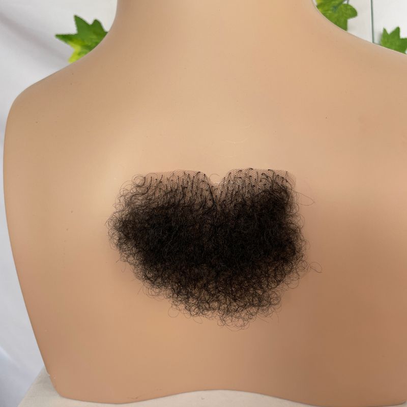 Invisible Realistic Natural Fake Private Hair  Temprature  Synthetic Fiber Body Hair Armpit Hair Chest Hair Fake Mustache for Men and Women