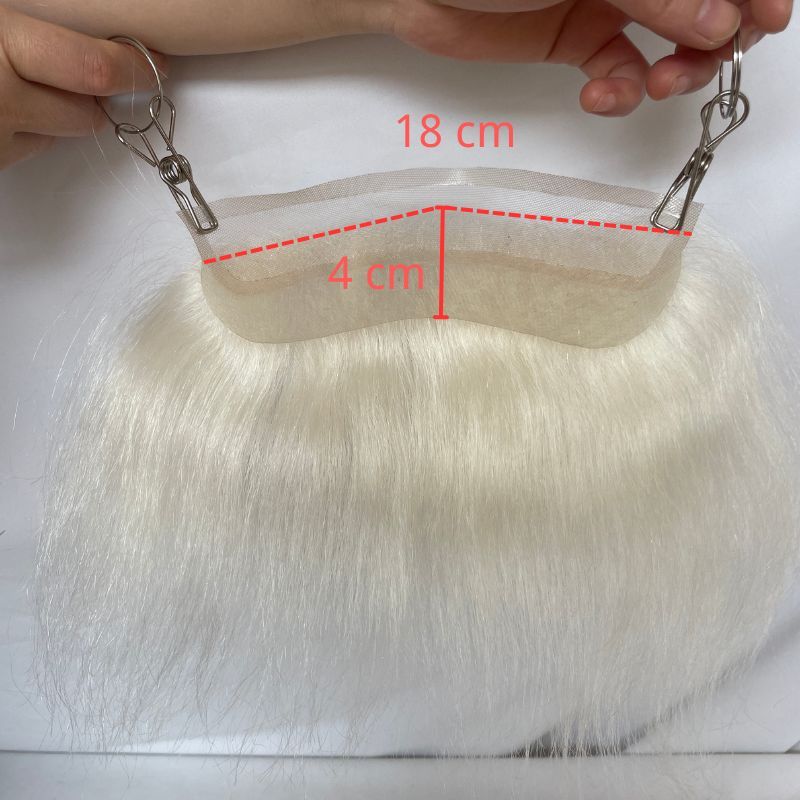 Transparent HD Invisible Lace Hairline French Lace Front Mens Frontal Hairpiece for Receding Natural Hairline V-Shape Lace Poly PU Forehead Human Hair Replacement System Toupee for Men White 1B and  Natural  Color