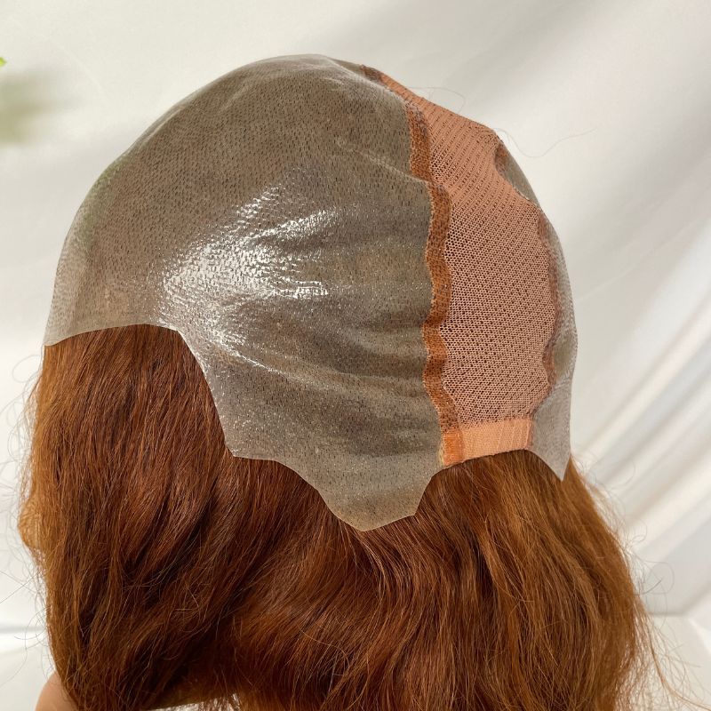 Customize Mens Toupee Hairpieces for Man Human Hair Replacement Wigs PU with Elastic Net Cap Base Hair Prosthesis