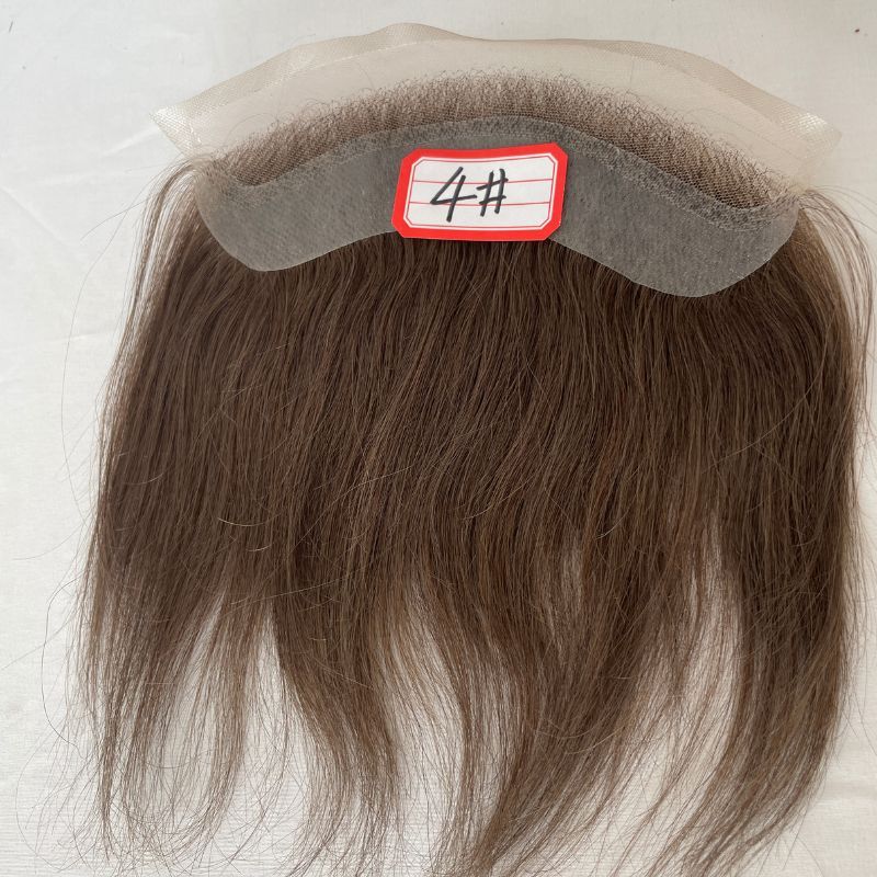 Transparent HD Invisible Lace Front Hairline French Lace Front Mens Toupee Frontal Hairpiece for Receding Natural Hairline V-Shape Lace Poly PU Forehead Human Hair Replacement System Blonde 613
