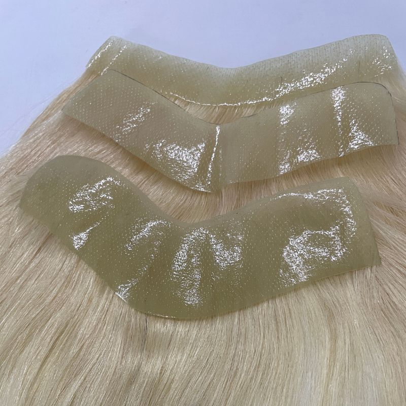 Men Frontal Hairline Toupee 100% Human Hair Skin PU Man Hairpieces Topper For Natural Hairline Replaceme #613 Blonde Color Toupee For Men Replacement System V Frontal Toupee  2x16cm