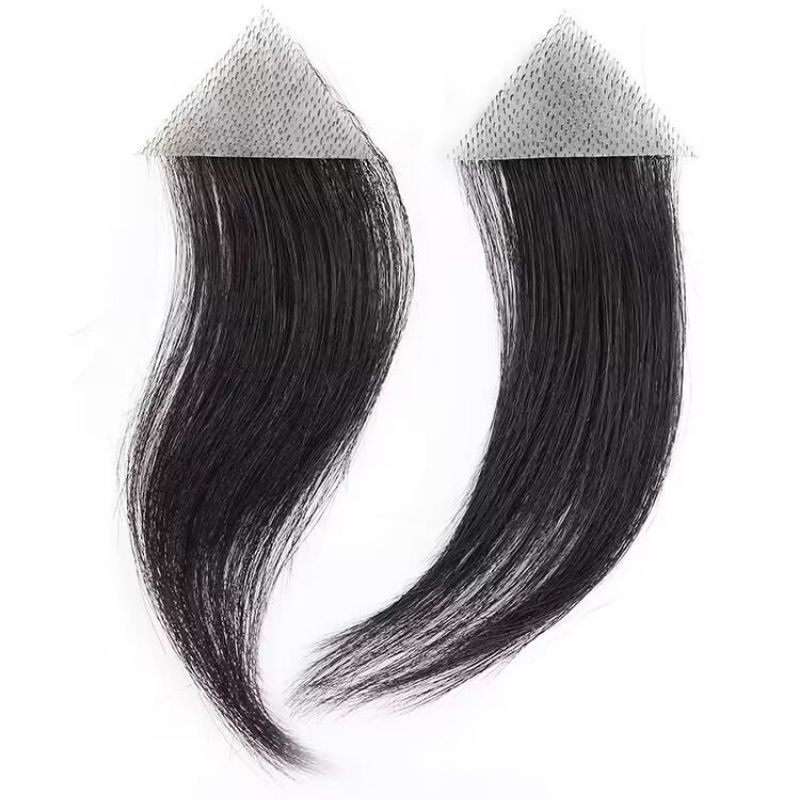 Voloria  Natural Human Forehead Hair Patch Hairpiece Sideburns Toupee Men Invisible Seamless Ultra Thin Skin PU Men's Hair System