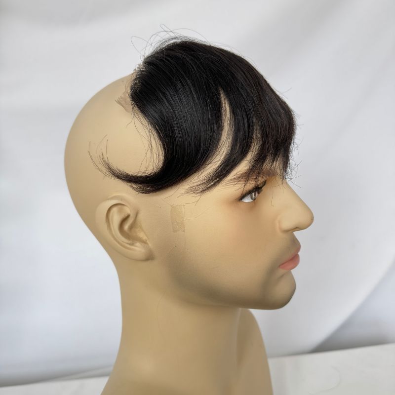 Men Lace Frontal  Big 15x7 cm Hairline Toupee Human Hair Full Swiss Lace Man Hairpieces For Lace Front Natural Hairline 1B Color Toupee For Men Hair Patch