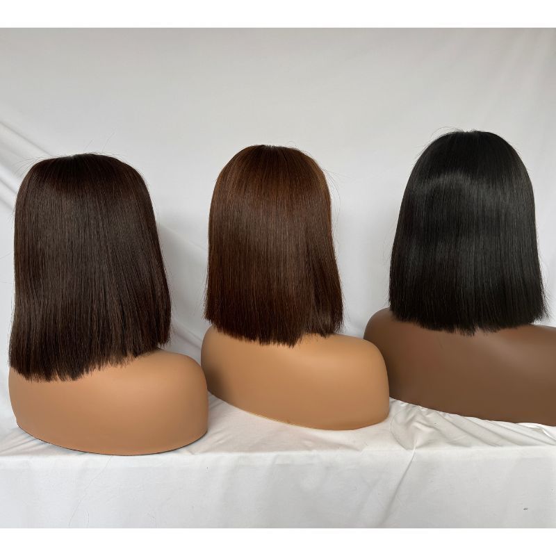 200% Density 2x6 Lace Bob Human Hair Wigs For Women Straight Short Wigs Remy 12A Top Grade Human Hair Glueless Wig Pre Plucked