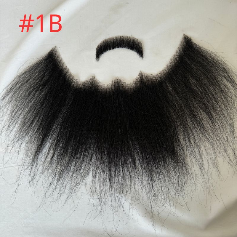 Face Fake Beard 100% Human Hair Face Beard Mustache For Men Fake Beard Swiss Lace Real Handmade Light Beard For Man Invisible 7 Inch