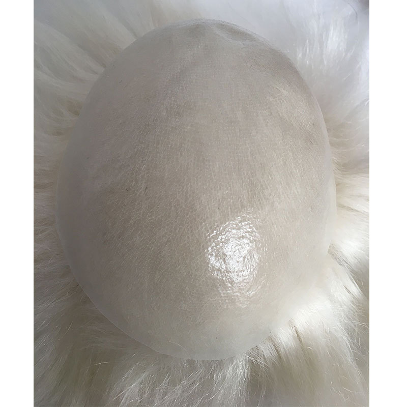 Men Toupee Handmade Wig Human Hair Replacement Systems PU Transparent Thin Skin Base Natural 100% Human Remy Hair 10x8inch
