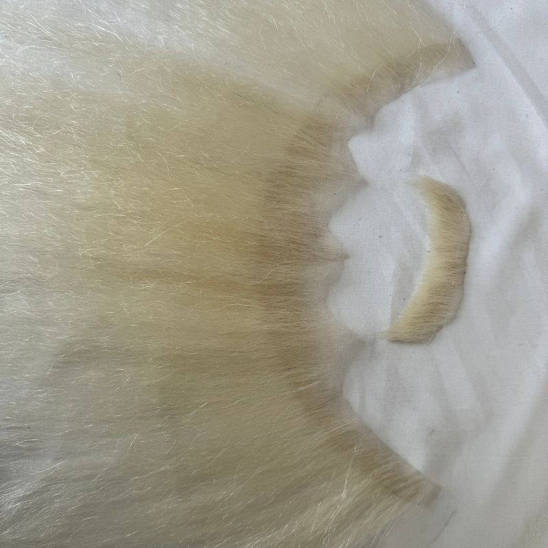 Face Fake Beard 100% Human Hair Face Beard Mustache For Men Fake Beard Swiss Lace Real Handmade Light Beard For Man Invisible 7 Inch White Color