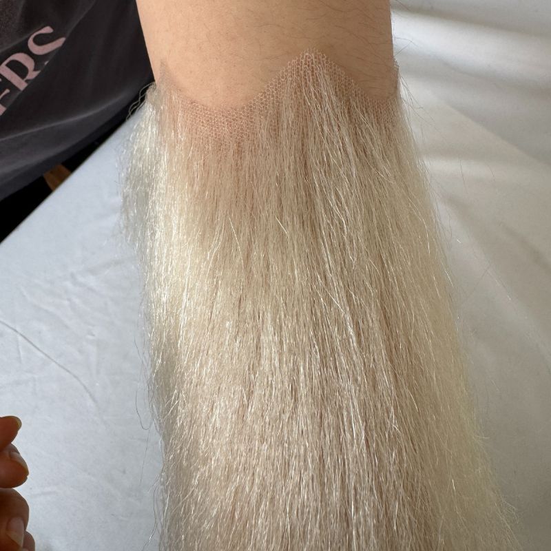 Face Fake Beard 100% Human Hair Face Beard Mustache For Men Fake Beard Swiss Lace Real Handmade Light Beard For Man Invisible 7 Inch White Color