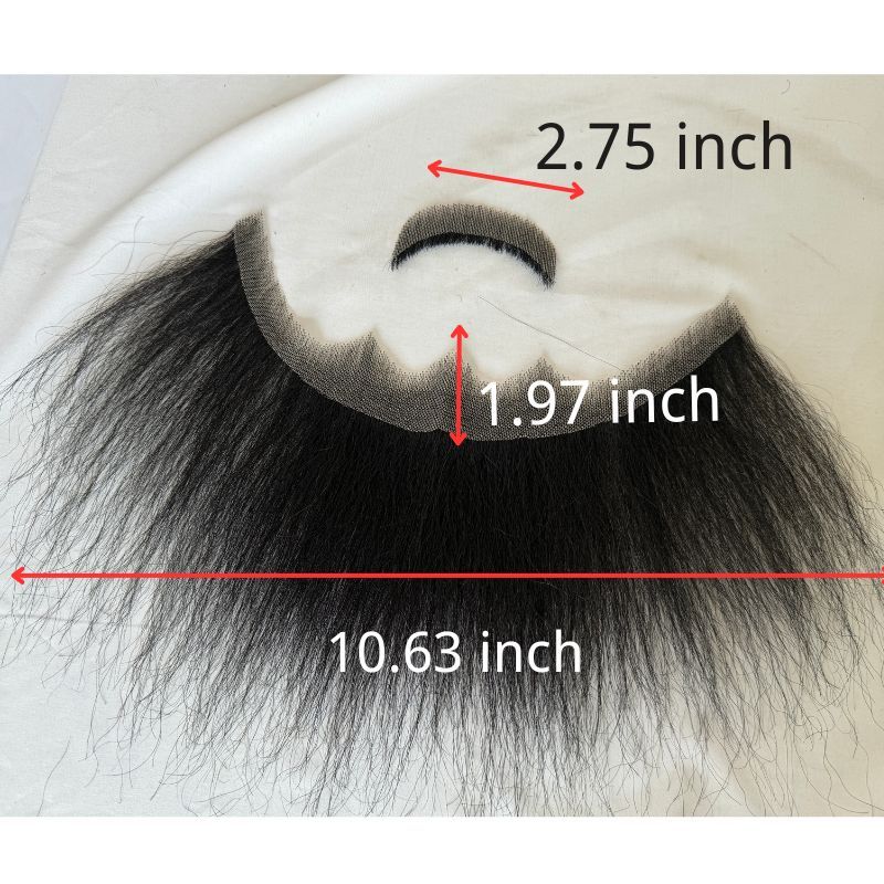 Face Fake Beard 100% Human Hair Face Beard Mustache For Men Fake Beard Swiss Lace Real Handmade Light Beard For Man Invisible 7 Inch