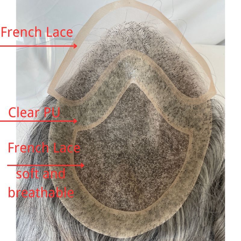 Men's Toupee Stock 4 Brown Hair 8"x10" Mono Lace with PU Toupee for Man 100% European Human Hair System Lace Front Natural Hairline Hair Replacement