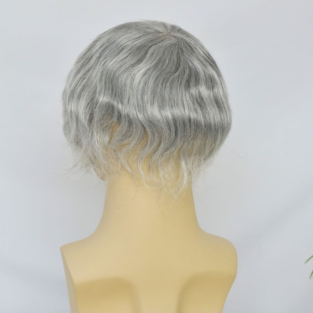 Toupee for Men Full Swiss Lace 100% Indian Human Hair for Men 7 Brown Color Hair System 10x8 Natural Hairline Men's Hair Replacement