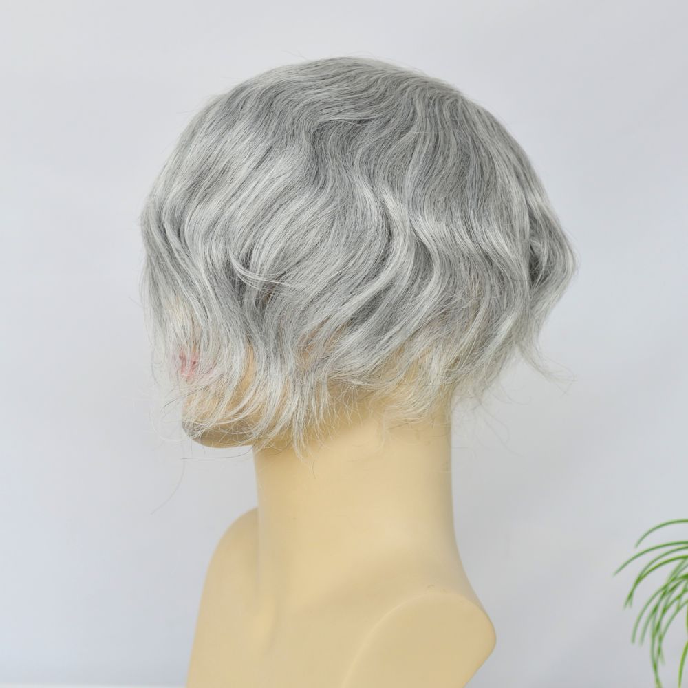 Toupee for Men Full Swiss Lace 100% Indian Human Hair for Men 7 Brown Color Hair System 10x8 Natural Hairline Men's Hair Replacement