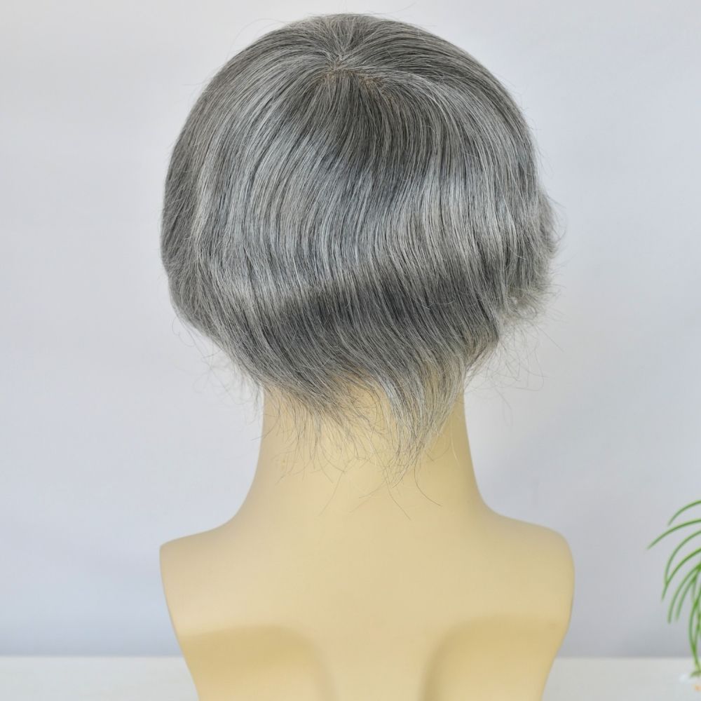 Toupee for Men Full Swiss Lace 100% Indian Human Hair for Men 7 Brown Color Hair System 10x8 Natural Hairline Men's Hair Replacement