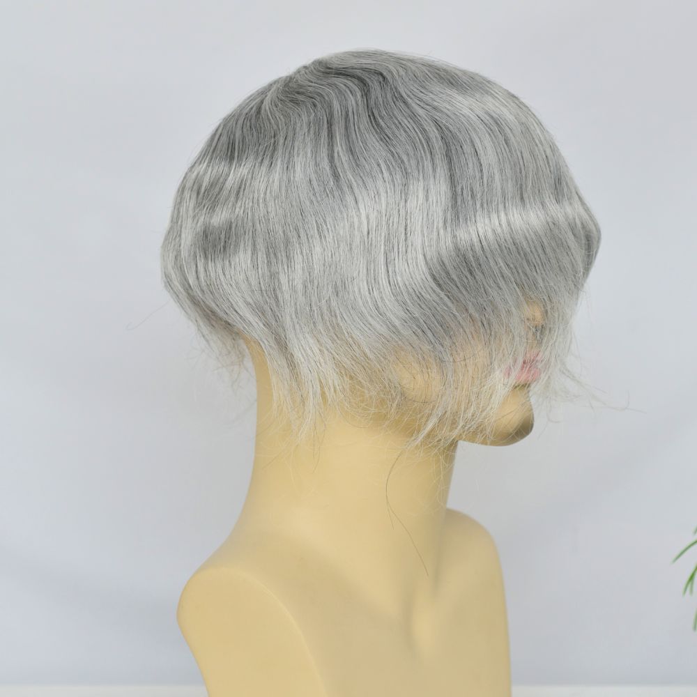 Toupee for Men Full Swiss Lace 100% Indian Human Hair for Men 7 Brown Color Hair System 10x8 Natural Hairline Men's Hair Replacement