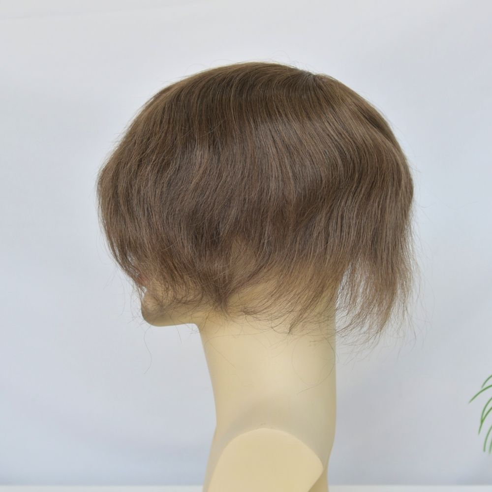 Toupee for Men Full Swiss Lace 100% Indian Human Hair for Men 7 Brown Color Hair System 10x8 Natural Hairline Men's Hair Replacement