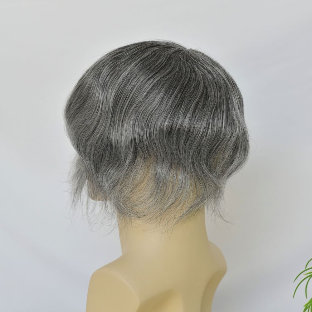 Toupee for Men Full Swiss Lace 100% Indian Human Hair for Men 7 Brown Color Hair System 10x8 Natural Hairline Men's Hair Replacement