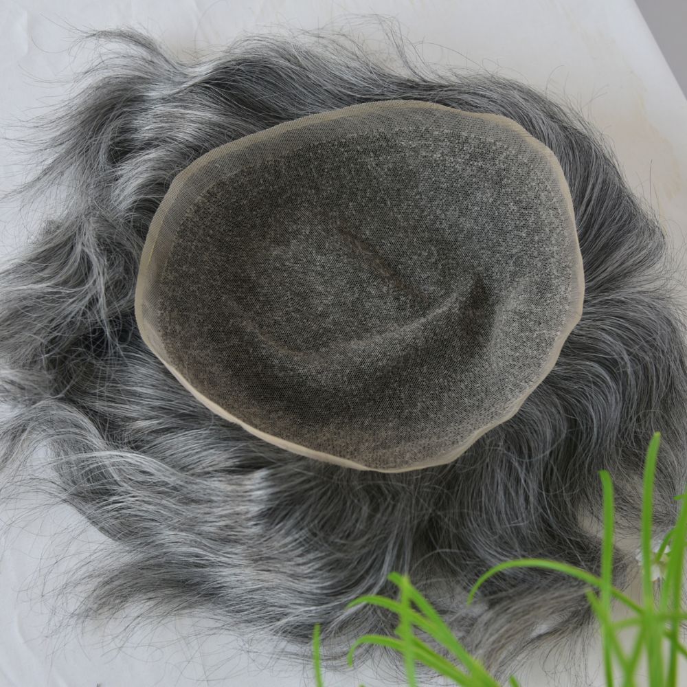 Toupee for Men Full Swiss Lace 100% Indian Human Hair for Men 7 Brown Color Hair System 10x8 Natural Hairline Men's Hair Replacement