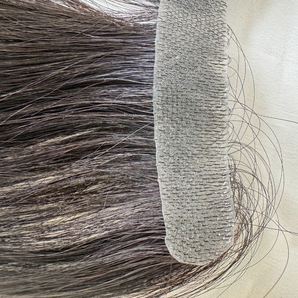 Natural Black Human Hair V Frontal Toupee Men Forehead Hairpiece Patch Invisible Seamless Ultra Thin Skin PU Men's  Full PU Prosthesis 6 Inch