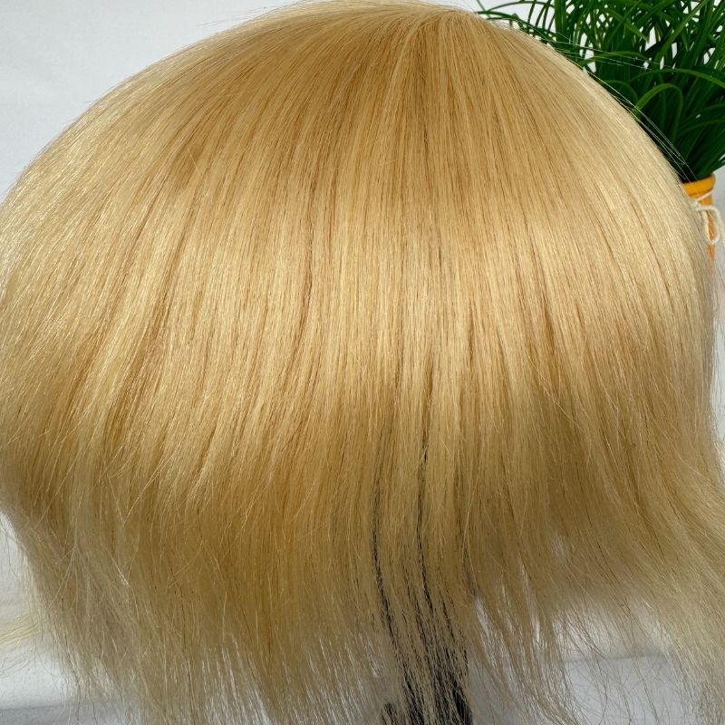Toupee for Men Human Hair Men's Toupee 10x8 All PU Around Durable Thin Skin Hair Repacement Hair Wigs For Men