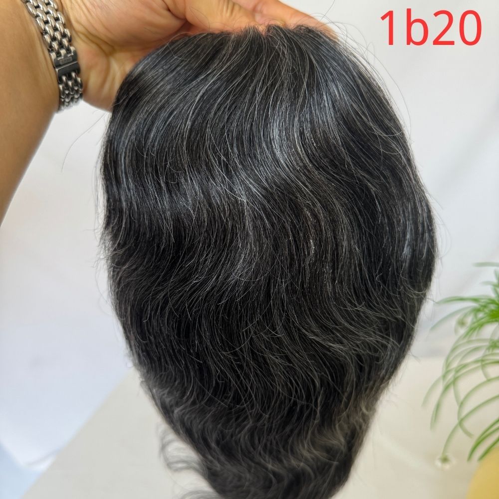 Toupee for Men Human Hair Men's Toupee 10x8 All PU Around Durable Thin Skin Hair Repacement Hair Wigs For Men