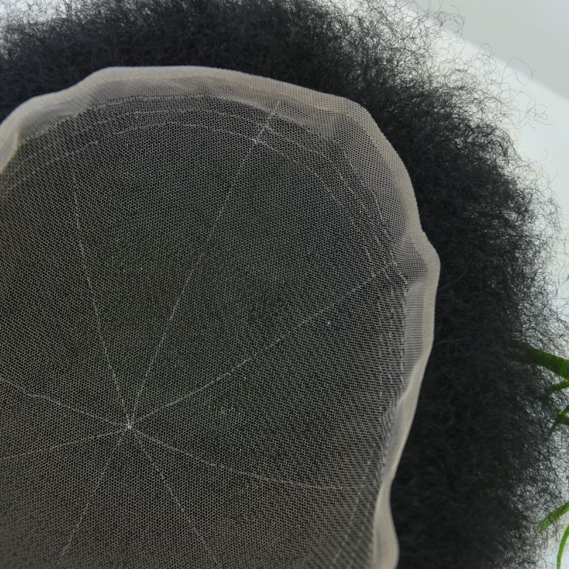 Swiss Lace Human Hair Men's Toupee Size 10x8inch Transparent Invisible Lace System 150% Full Density Natural Black Color Wigs For Men