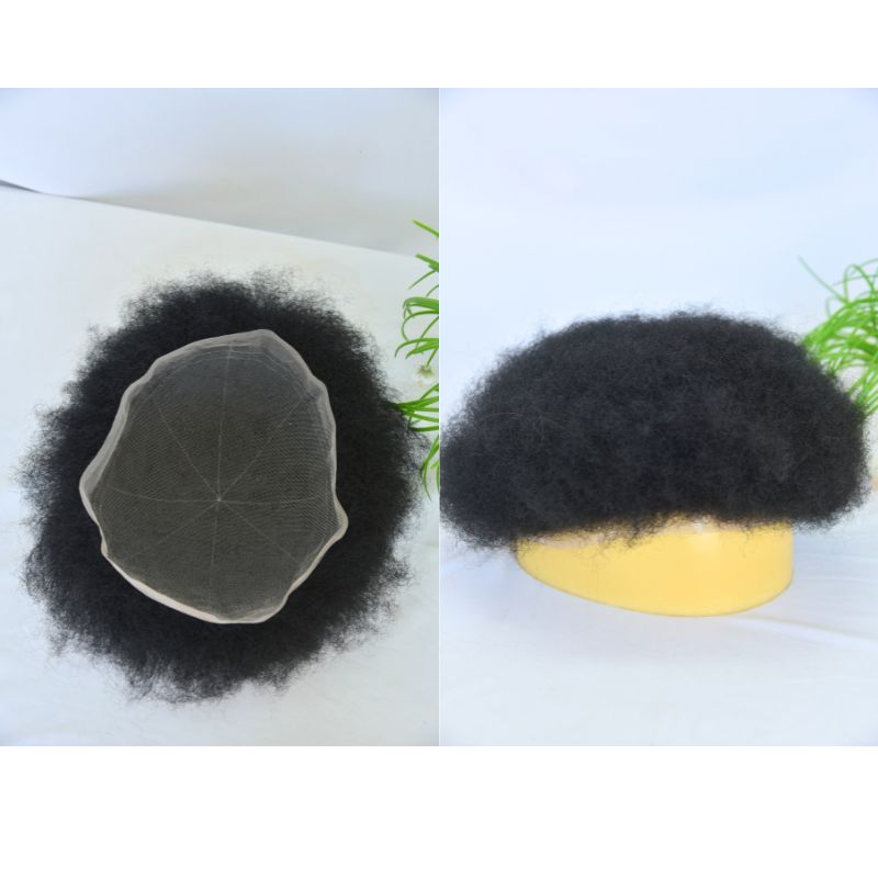 Swiss Lace Human Hair Men's Toupee Size 10x8inch Transparent Invisible Lace System 150% Full Density Natural Black Color Wigs For Men